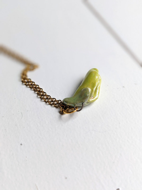 pea pod porcelain pendant