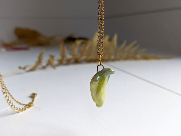 pea pod porcelain pendant