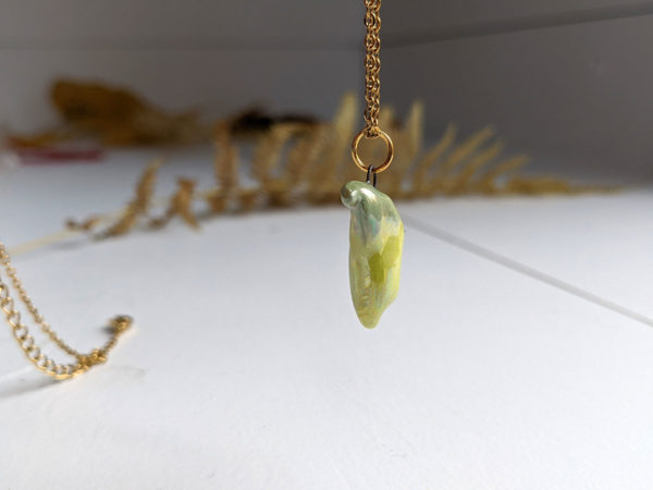 pea pod porcelain pendant