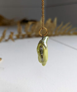 pea pod porcelain pendant