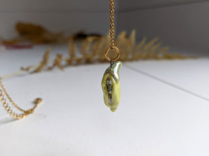 pea pod porcelain pendant