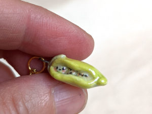 pea pod porcelain pendant