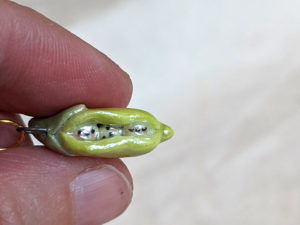 pea pod porcelain pendant