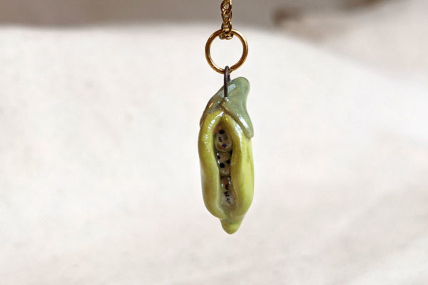 pea pod porcelain pendant