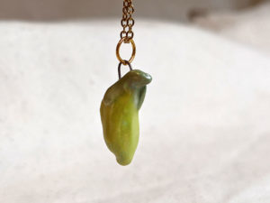 pea pod porcelain pendant