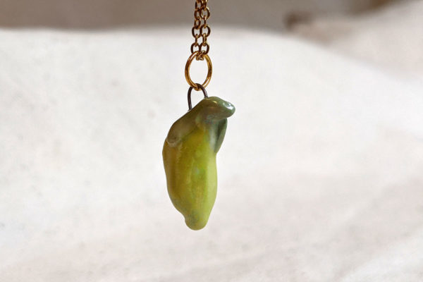 pea pod porcelain pendant