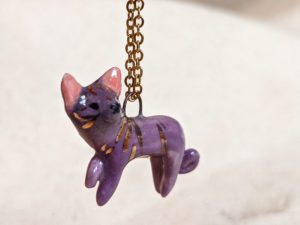 porcelain sphynx cat pendant