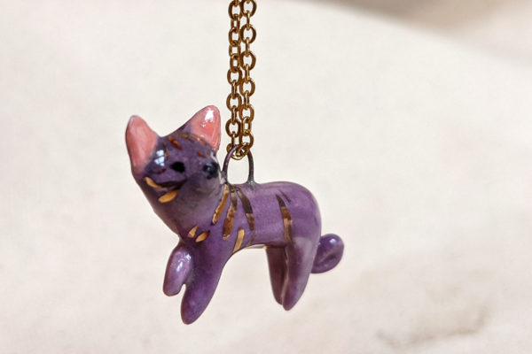 porcelain sphynx cat pendant