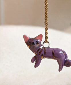 porcelain sphynx cat pendant