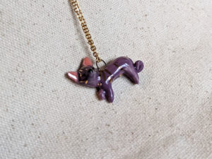 porcelain sphynx cat pendant