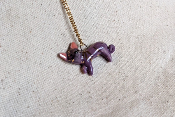 porcelain sphynx cat pendant