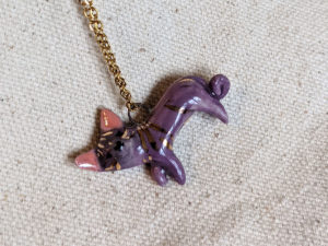 porcelain sphynx cat pendant