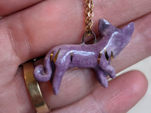 porcelain sphynx cat pendant