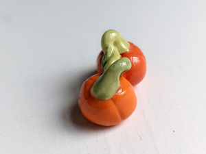 pumpkin couple porcelain figurine