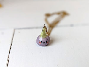 purple porcelain pendant pumpkin