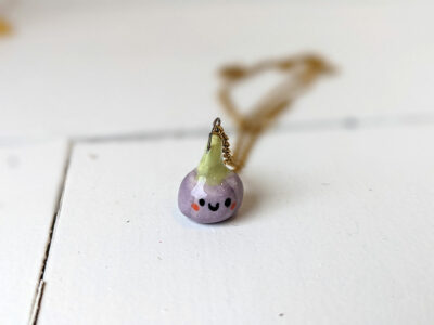purple porcelain pendant pumpkin
