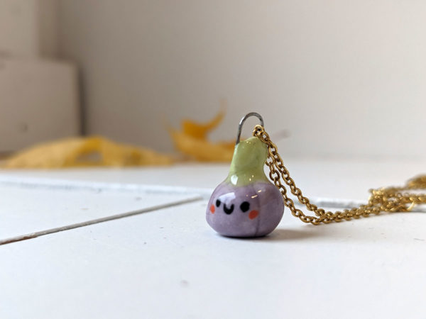 purple porcelain pendant pumpkin