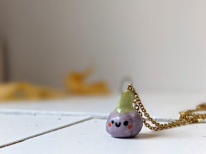 purple porcelain pendant pumpkin