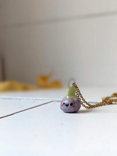 purple porcelain pendant pumpkin