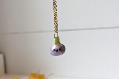 purple porcelain pendant pumpkin