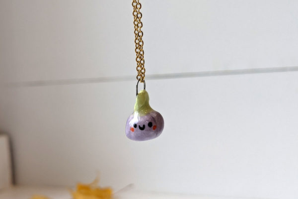 purple porcelain pendant pumpkin