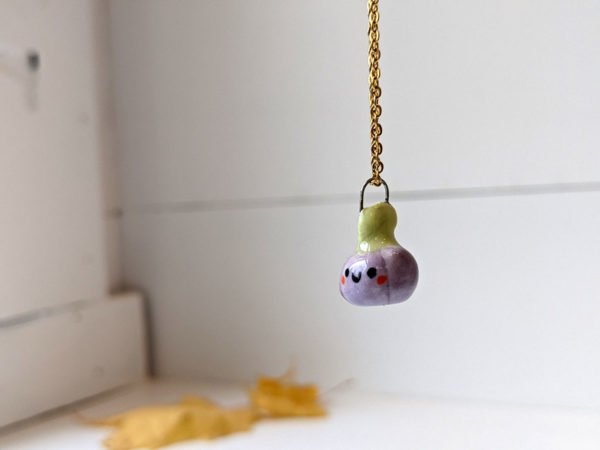 purple porcelain pendant pumpkin