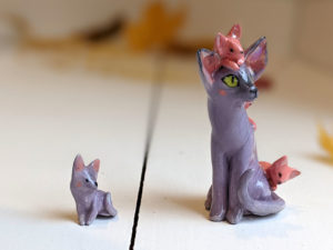 sphynx cat porcelain figurine