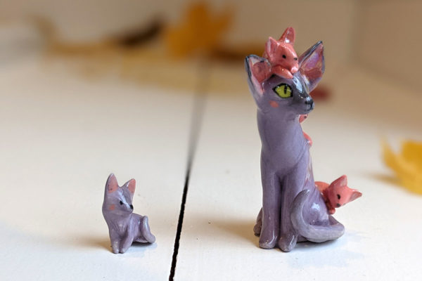 sphynx cat porcelain figurine