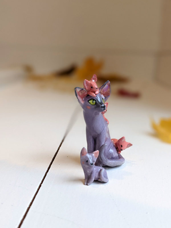 sphynx cat porcelain figurine