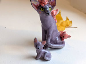 sphynx cat porcelain figurine