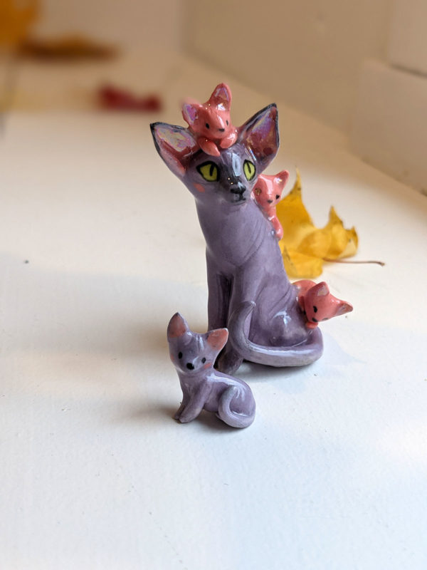 sphynx cat porcelain figurine