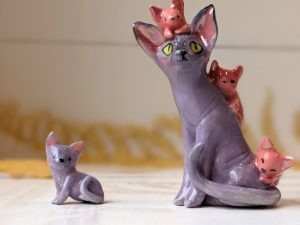 sphynx cat porcelain figurine