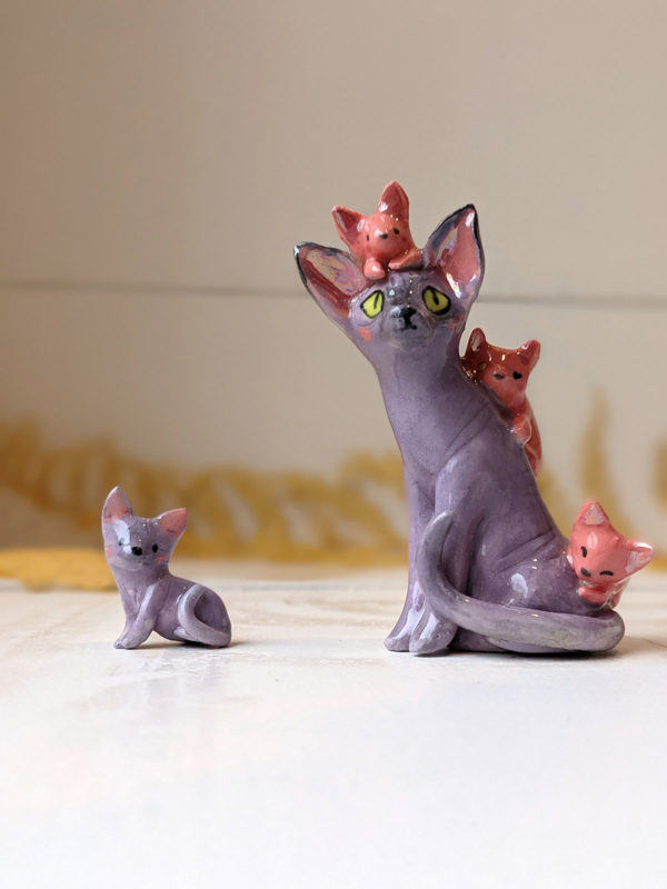 sphynx cat porcelain figurine