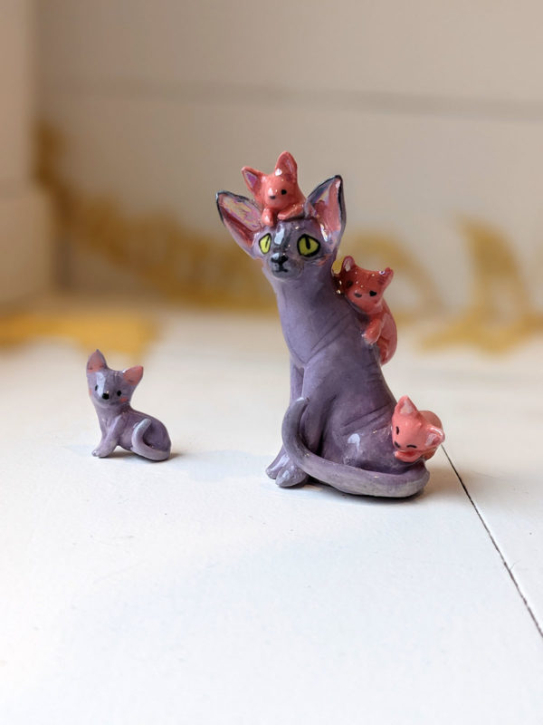 sphynx cat porcelain figurine