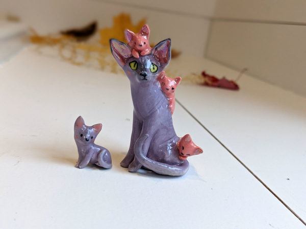 sphynx cat porcelain figurine