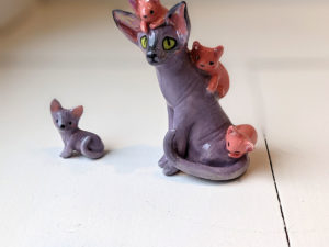 sphynx cat porcelain figurine