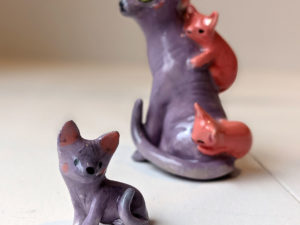 sphynx cat porcelain figurine