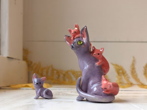 sphynx cat porcelain figurine