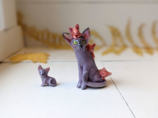 sphynx cat porcelain figurine