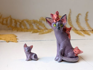 sphynx cat porcelain figurine