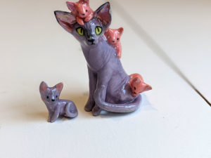 sphynx cat porcelain figurine