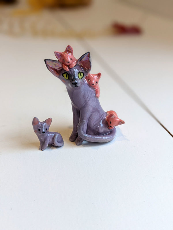 sphynx cat porcelain figurine