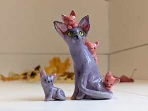 sphynx cat porcelain figurine