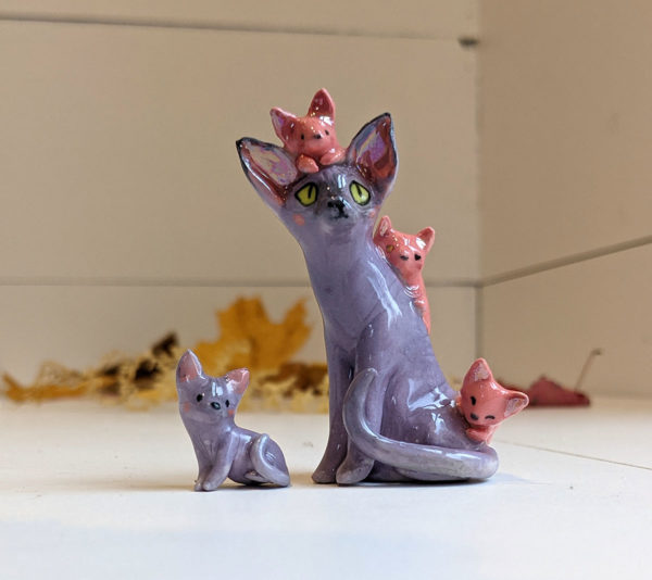 sphynx cat porcelain figurine