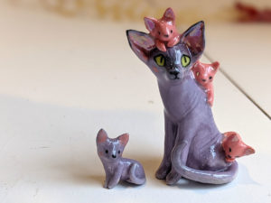 sphynx cat porcelain figurine