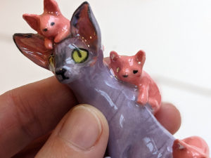 sphynx cat porcelain figurine