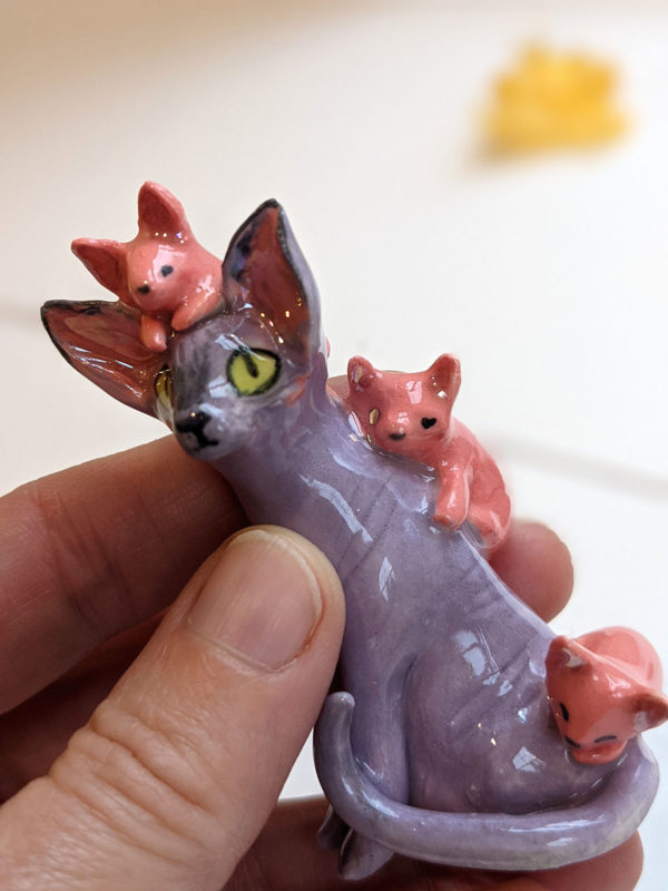 sphynx cat porcelain figurine