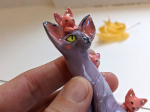 sphynx cat porcelain figurine