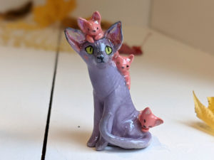 sphynx cat porcelain figurine