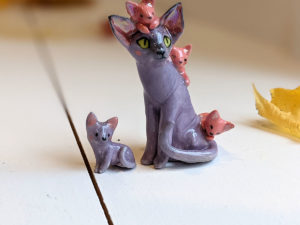 sphynx cat porcelain figurine